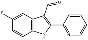 5-フルオロ-2-(ピリジン-2-イル)-1H-インドール-3-カルブアルデヒド 化学構造式