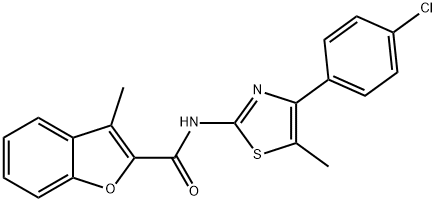 2-Benzofurancarboxamide,N-[4-(4-chlorophenyl)-5-methyl-2-thiazolyl]-3-methyl-(9CI) Structure