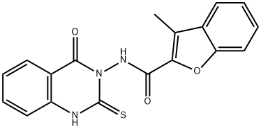 2-Benzofurancarboxamide,N-(1,4-dihydro-4-oxo-2-thioxo-3(2H)-quinazolinyl)-3-methyl-(9CI),590356-31-3,结构式