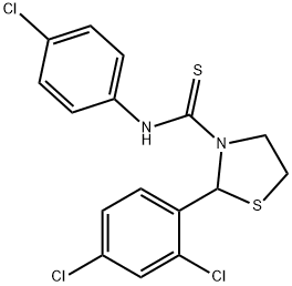 3-Thiazolidinecarbothioamide,N-(4-chlorophenyl)-2-(2,4-dichlorophenyl)-(9CI),590379-20-7,结构式