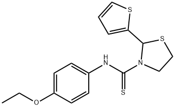 3-Thiazolidinecarbothioamide,N-(4-ethoxyphenyl)-2-(2-thienyl)-(9CI),590379-63-8,结构式