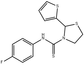 3-Thiazolidinecarbothioamide,N-(4-fluorophenyl)-2-(2-thienyl)-(9CI),590379-66-1,结构式