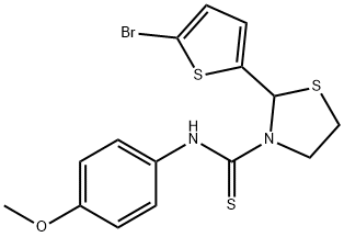 3-Thiazolidinecarbothioamide,2-(5-bromo-2-thienyl)-N-(4-methoxyphenyl)-(9CI),590379-96-7,结构式