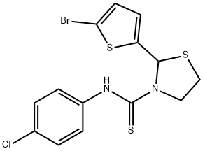 3-Thiazolidinecarbothioamide,2-(5-bromo-2-thienyl)-N-(4-chlorophenyl)-(9CI),590380-00-0,结构式