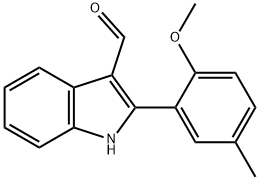 2-(2-甲氧基-5-甲基苯基)-1H-吲哚-3-甲醛,590391-05-2,结构式