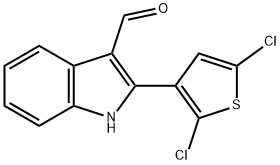 1H-Indole-3-carboxaldehyde,2-(2,5-dichloro-3-thienyl)-(9CI),590391-10-9,结构式
