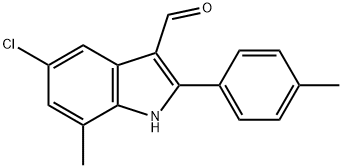 1H-Indole-3-carboxaldehyde,5-chloro-7-methyl-2-(4-methylphenyl)-(9CI),590391-17-6,结构式