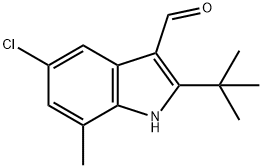 2-(叔丁基)-5-氯-7-甲基-1H-吲哚-3-甲醛,590391-53-0,结构式