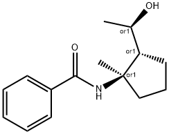 Benzamide, N-[(1R,2R)-2-[(1R)-1-hydroxyethyl]-1-methylcyclopentyl]-, rel- Struktur