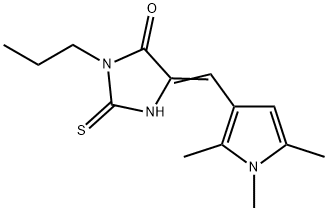 4-Imidazolidinone,3-propyl-2-thioxo-5-[(1,2,5-trimethyl-1H-pyrrol-3-yl)methylene]-(9CI) Struktur