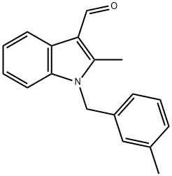 1H-Indole-3-carboxaldehyde,2-methyl-1-[(3-methylphenyl)methyl]-(9CI) Structure
