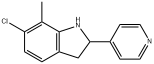 1H-Indole,6-chloro-2,3-dihydro-7-methyl-2-(4-pyridinyl)-(9CI),593233-51-3,结构式