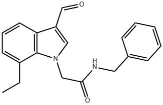 1H-Indole-1-acetamide,7-ethyl-3-formyl-N-(phenylmethyl)-(9CI),593236-53-4,结构式