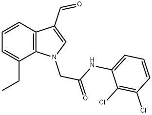 1H-Indole-1-acetamide,N-(2,3-dichlorophenyl)-7-ethyl-3-formyl-(9CI) Structure
