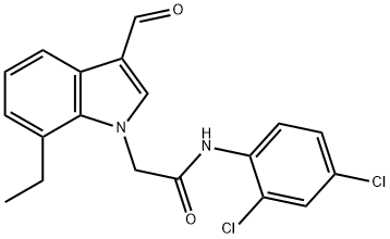 1H-Indole-1-acetamide,N-(2,4-dichlorophenyl)-7-ethyl-3-formyl-(9CI),593236-64-7,结构式
