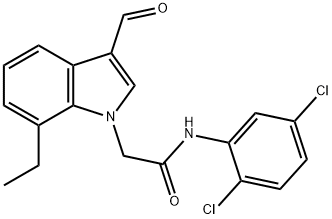 1H-Indole-1-acetamide,N-(2,5-dichlorophenyl)-7-ethyl-3-formyl-(9CI) Structure