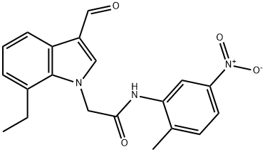 1H-Indole-1-acetamide,7-ethyl-3-formyl-N-(2-methyl-5-nitrophenyl)-(9CI),593236-68-1,结构式