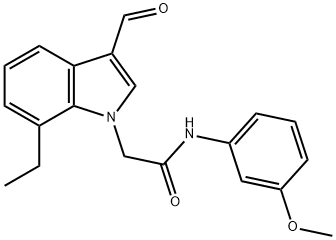 1H-Indole-1-acetamide,7-ethyl-3-formyl-N-(3-methoxyphenyl)-(9CI),593236-75-0,结构式