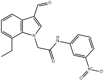 1H-Indole-1-acetamide,7-ethyl-3-formyl-N-(3-nitrophenyl)-(9CI),593236-87-4,结构式