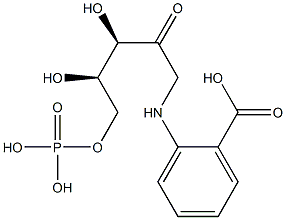 1-(2-carboxyphenylamino)-1-deoxyribulose 5-phosphate 结构式