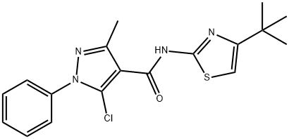 1H-Pyrazole-4-carboxamide,5-chloro-N-[4-(1,1-dimethylethyl)-2-thiazolyl]-3-methyl-1-phenyl-(9CI) Structure