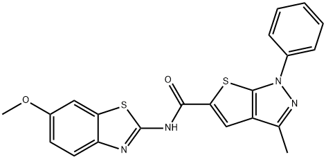 1H-Thieno[2,3-c]pyrazole-5-carboxamide,N-(6-methoxy-2-benzothiazolyl)-3-methyl-1-phenyl-(9CI),603078-01-9,结构式