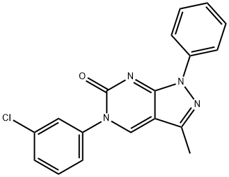 6H-Pyrazolo[3,4-d]pyrimidin-6-one,5-(3-chlorophenyl)-1,5-dihydro-3-methyl-1-phenyl-(9CI) 结构式