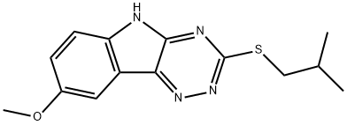 2H-1,2,4-Triazino[5,6-b]indole,8-methoxy-3-[(2-methylpropyl)thio]-(9CI) 结构式