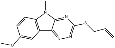 5H-1,2,4-Triazino[5,6-b]indole,8-methoxy-5-methyl-3-(2-propenylthio)-(9CI),603947-52-0,结构式