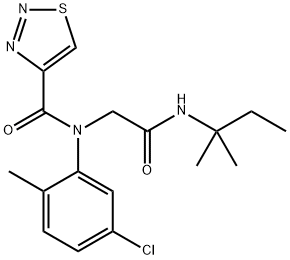 1,2,3-Thiadiazole-4-carboxamide,N-(5-chloro-2-methylphenyl)-N-[2-[(1,1-dimethylpropyl)amino]-2-oxoethyl]-(9CI),605638-31-1,结构式