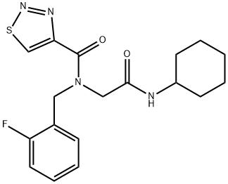 1,2,3-Thiadiazole-4-carboxamide,N-[2-(cyclohexylamino)-2-oxoethyl]-N-[(2-fluorophenyl)methyl]-(9CI) Structure