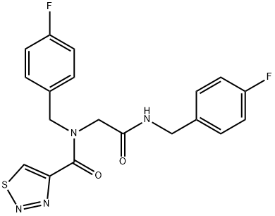 1,2,3-Thiadiazole-4-carboxamide,N-[(4-fluorophenyl)methyl]-N-[2-[[(4-fluorophenyl)methyl]amino]-2-oxoethyl]-(9CI) Structure