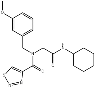 1,2,3-Thiadiazole-4-carboxamide,N-[2-(cyclohexylamino)-2-oxoethyl]-N-[(3-methoxyphenyl)methyl]-(9CI) Structure