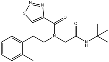 1,2,3-Thiadiazole-4-carboxamide,N-[2-[(1,1-dimethylethyl)amino]-2-oxoethyl]-N-[2-(2-methylphenyl)ethyl]-(9CI) Structure