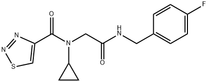 1,2,3-Thiadiazole-4-carboxamide,N-cyclopropyl-N-[2-[[(4-fluorophenyl)methyl]amino]-2-oxoethyl]-(9CI) Structure