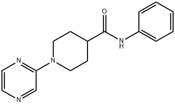 4-Piperidinecarboxamide,N-phenyl-1-pyrazinyl-(9CI) Structure