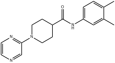 4-Piperidinecarboxamide,N-(3,4-dimethylphenyl)-1-pyrazinyl-(9CI) Structure