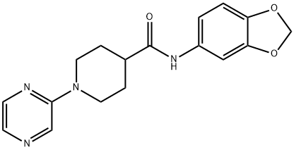 4-Piperidinecarboxamide,N-1,3-benzodioxol-5-yl-1-pyrazinyl-(9CI) Structure
