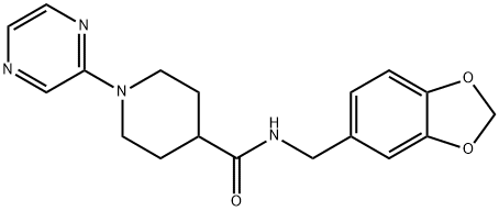 4-Piperidinecarboxamide,N-(1,3-benzodioxol-5-ylmethyl)-1-pyrazinyl-(9CI) Structure