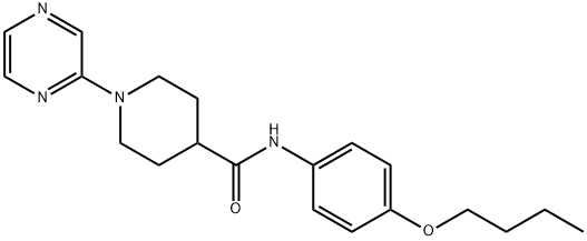 4-Piperidinecarboxamide,N-(4-butoxyphenyl)-1-pyrazinyl-(9CI) Structure