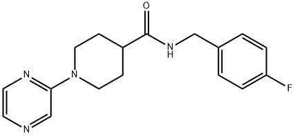 4-Piperidinecarboxamide,N-[(4-fluorophenyl)methyl]-1-pyrazinyl-(9CI) 结构式