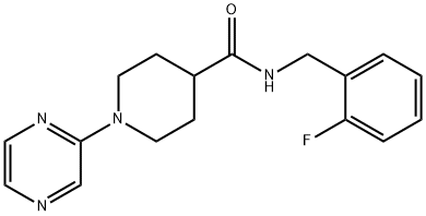 4-Piperidinecarboxamide,N-[(2-fluorophenyl)methyl]-1-pyrazinyl-(9CI) Structure