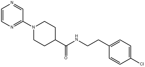 4-Piperidinecarboxamide,N-[2-(4-chlorophenyl)ethyl]-1-pyrazinyl-(9CI) Structure