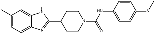 1-Piperidinecarboxamide,4-(5-methyl-1H-benzimidazol-2-yl)-N-[4-(methylthio)phenyl]-(9CI) Structure