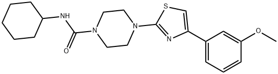 1-Piperazinecarboxamide,N-cyclohexyl-4-[4-(3-methoxyphenyl)-2-thiazolyl]-(9CI) Structure