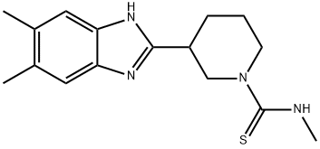 1-Piperidinecarbothioamide,3-(5,6-dimethyl-1H-benzimidazol-2-yl)-N-methyl-(9CI) 结构式