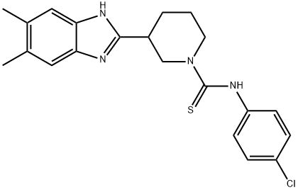 1-Piperidinecarbothioamide,N-(4-chlorophenyl)-3-(5,6-dimethyl-1H-benzimidazol-2-yl)-(9CI) Struktur