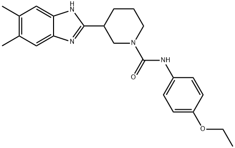 1-Piperidinecarboxamide,3-(5,6-dimethyl-1H-benzimidazol-2-yl)-N-(4-ethoxyphenyl)-(9CI) Structure