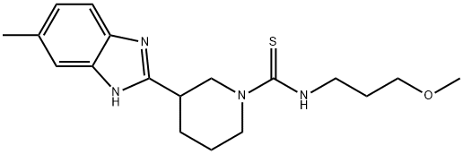 1-Piperidinecarbothioamide,N-(3-methoxypropyl)-3-(5-methyl-1H-benzimidazol-2-yl)-(9CI) Structure