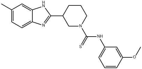 1-Piperidinecarbothioamide,N-(3-methoxyphenyl)-3-(5-methyl-1H-benzimidazol-2-yl)-(9CI)|